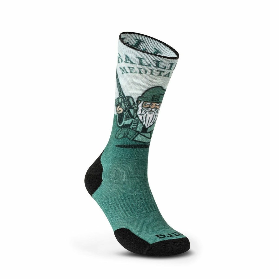 Footwear 5.11 Tactical Socks | Sock & Awe Crew Ballistic Meditation Green