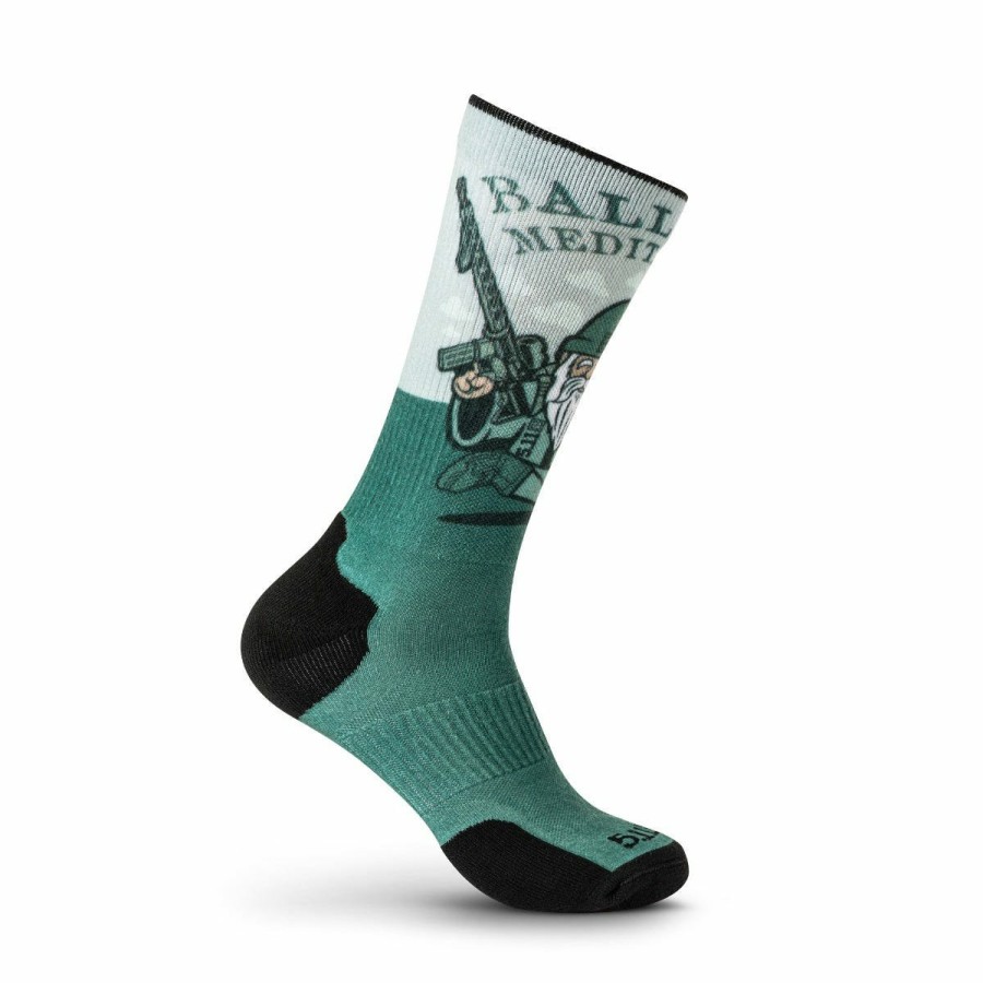 Footwear 5.11 Tactical Socks | Sock & Awe Crew Ballistic Meditation Green