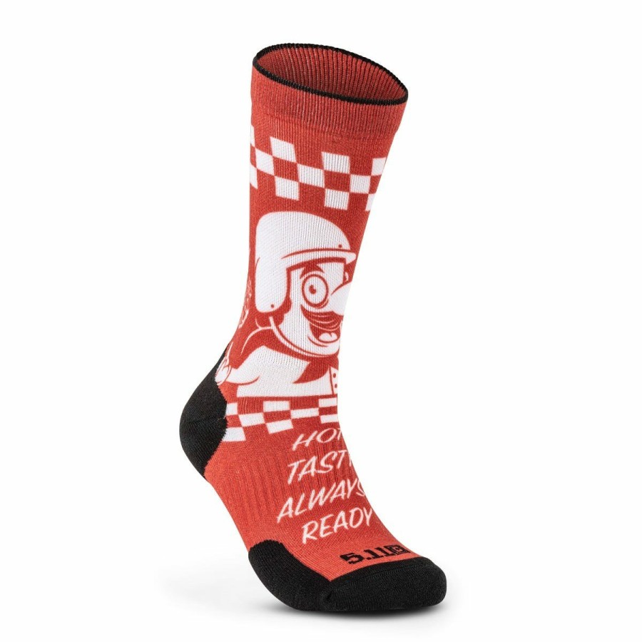 Footwear 5.11 Tactical Socks | Sock & Awe Crew Pizza Delivery Red