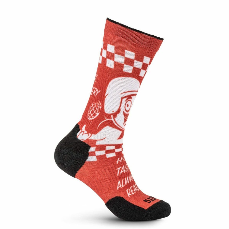 Footwear 5.11 Tactical Socks | Sock & Awe Crew Pizza Delivery Red