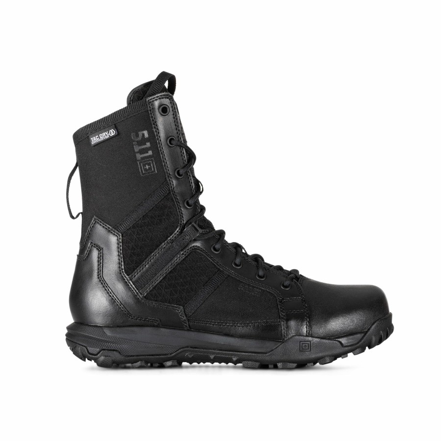 Footwear 5.11 Tactical Waterproof Boots | 5.11® A/T™ 8" Waterproof Side Zip Boot Black