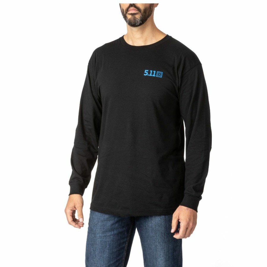 MEN'S 5.11 Tactical T-Shirts | Land Of The Free Long Sleeve Tee Black