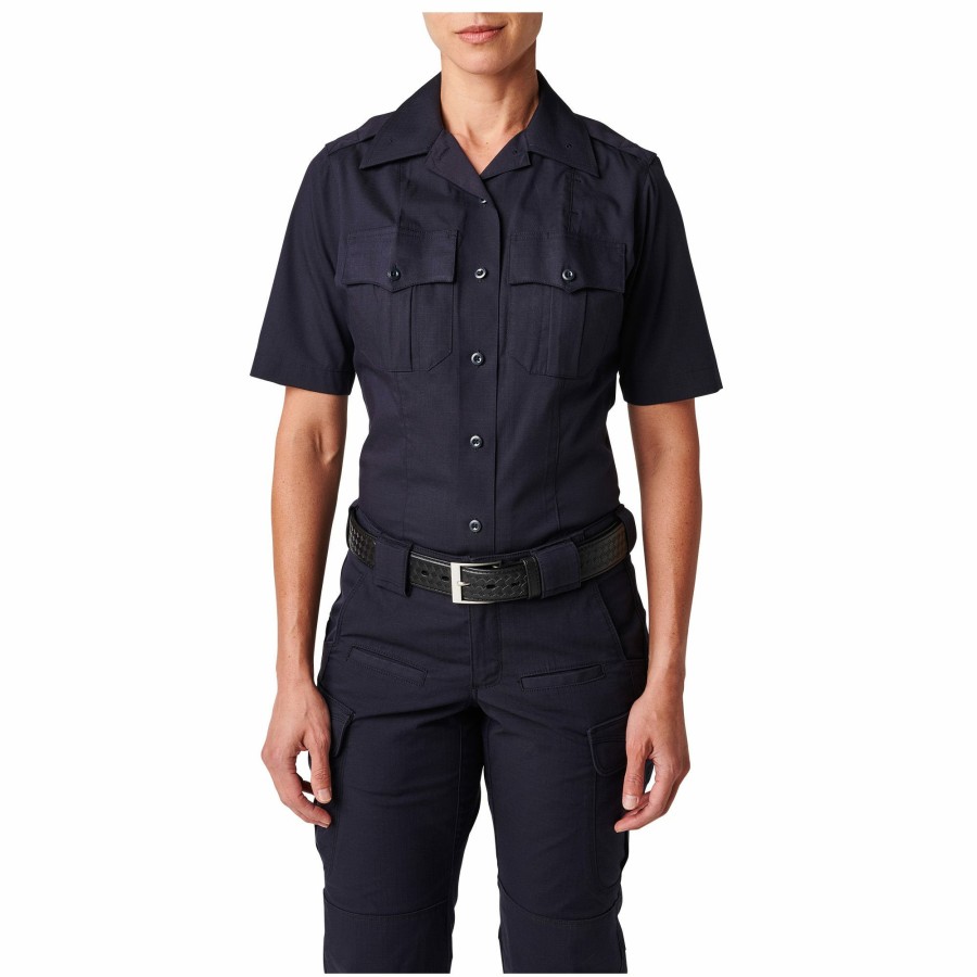 Professional 5.11 Tactical Uniforms | Womens Nypd Stryke Ripstop Short Sleeve Shirt Nypd Navy