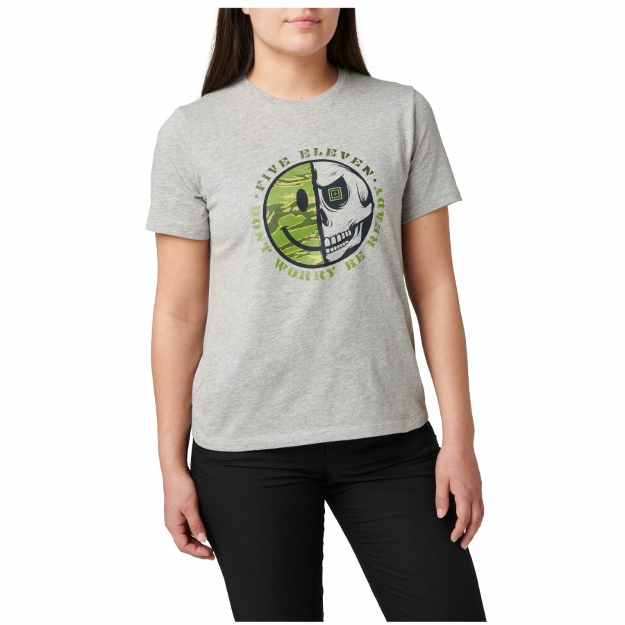 WOMEN'S 5.11 Tactical Tees & Tanks | Don'T Worry Be Ready Tee Heather Gray