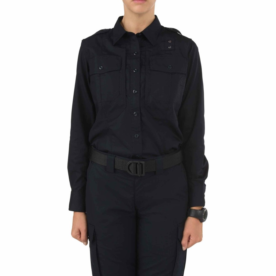 Professional 5.11 Tactical Uniform Shirts | Women'S Taclite® Pdu® Class B Long Sleeve Shirt Midnight Navy