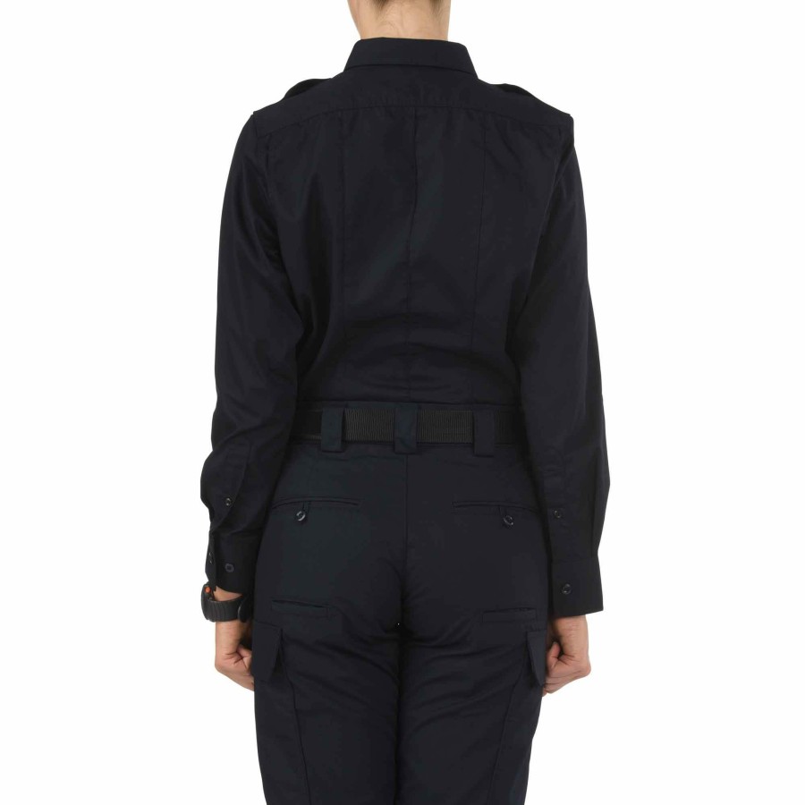 Professional 5.11 Tactical Uniform Shirts | Women'S Taclite® Pdu® Class B Long Sleeve Shirt Midnight Navy