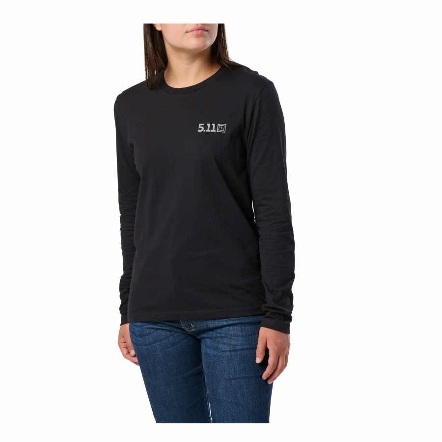 Accessories 5.11 Tactical Tees & Tanks | Women'S All Bark Bite Long Sleeve Tee Black