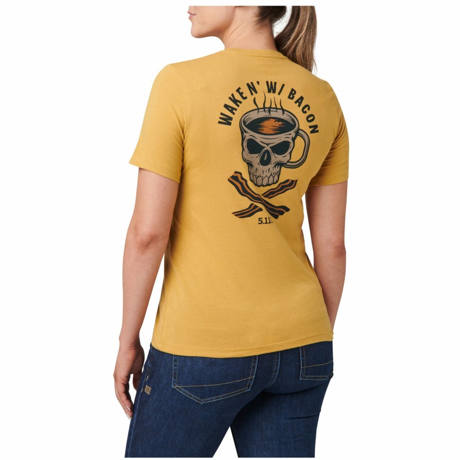 WOMEN'S 5.11 Tactical Tees & Tanks | Women'S Wake N' Bacon Tee Old Gold