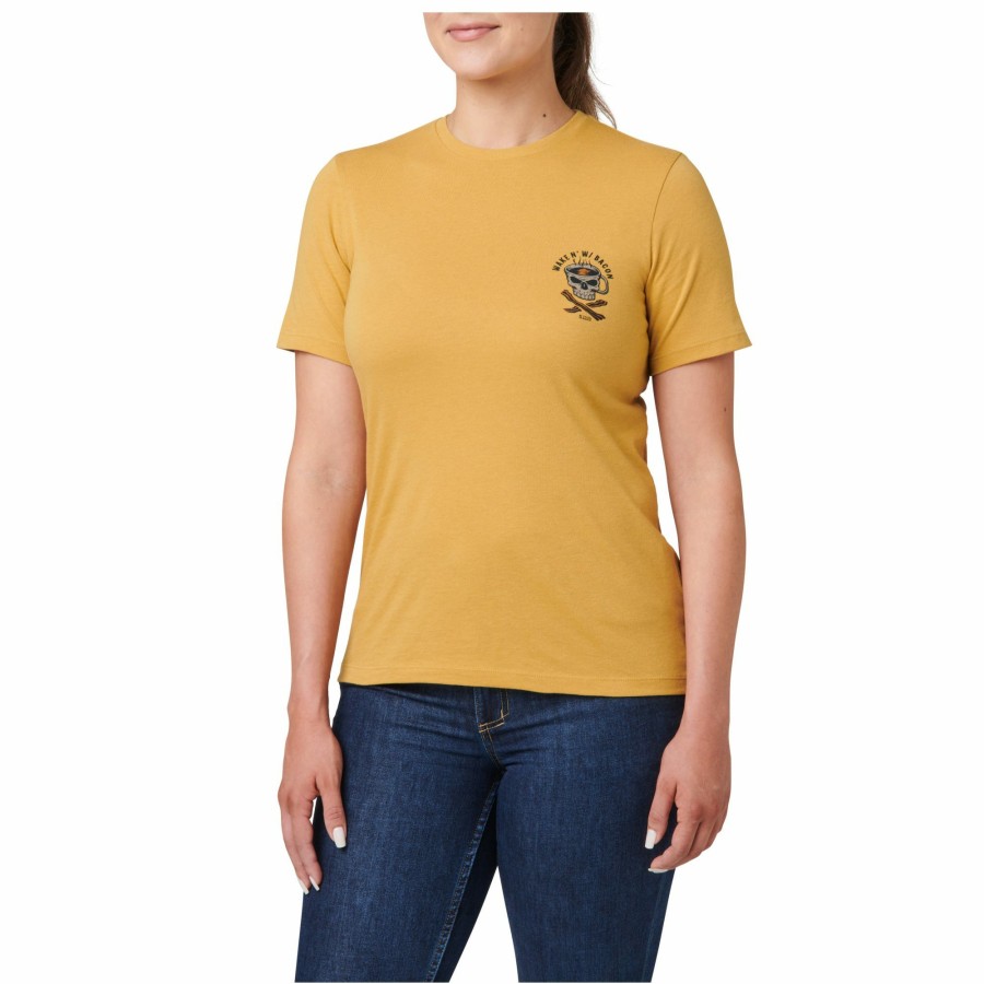 WOMEN'S 5.11 Tactical Tees & Tanks | Women'S Wake N' Bacon Tee Old Gold