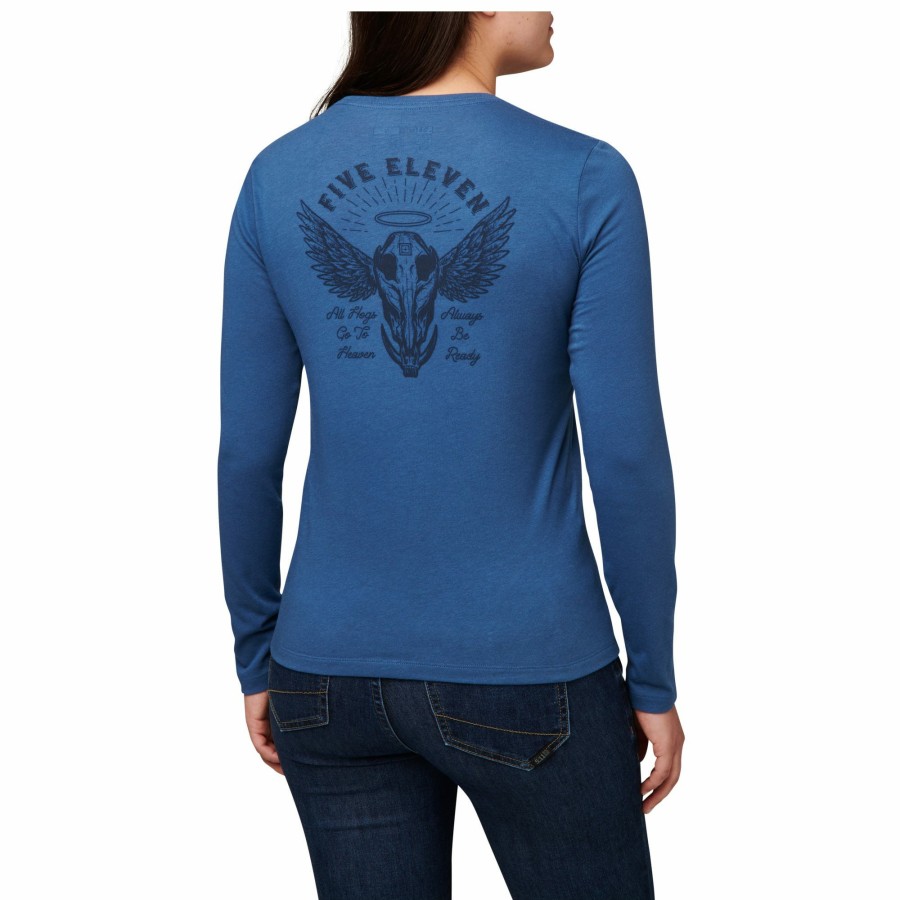 WOMEN'S 5.11 Tactical Tees & Tanks | All Hogs Go To Heaven Long Sleeve Tee Ensign Blue