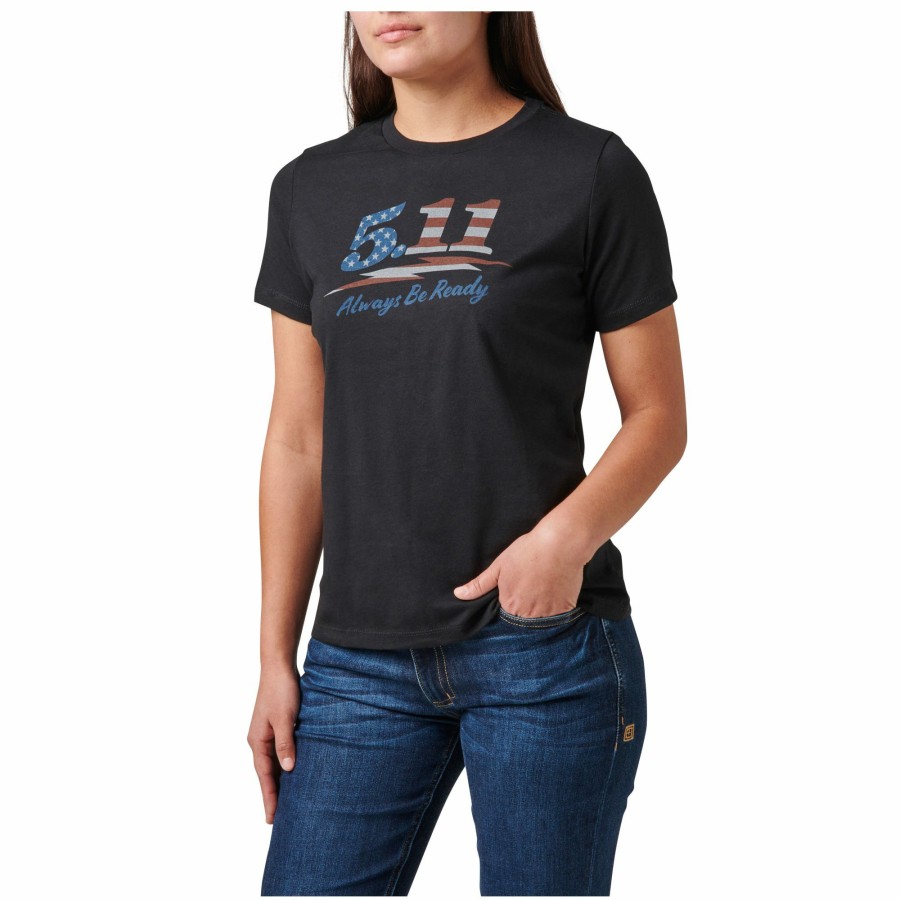 WOMEN'S 5.11 Tactical Tees & Tanks | Women'S Usa Moto Logo Tee Black