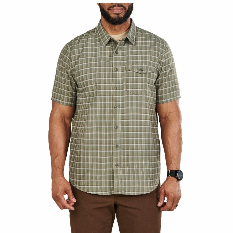 MEN'S 5.11 Tactical Button Ups | Aiden Short Sleeve Plaid Shirt