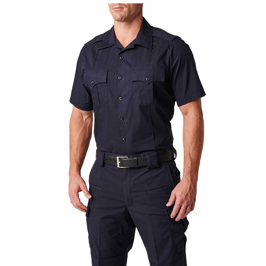 Professional 5.11 Tactical Uniform Shirts | Nypd Stryke Ripstop Short Sleeve Shirt Nypd Navy