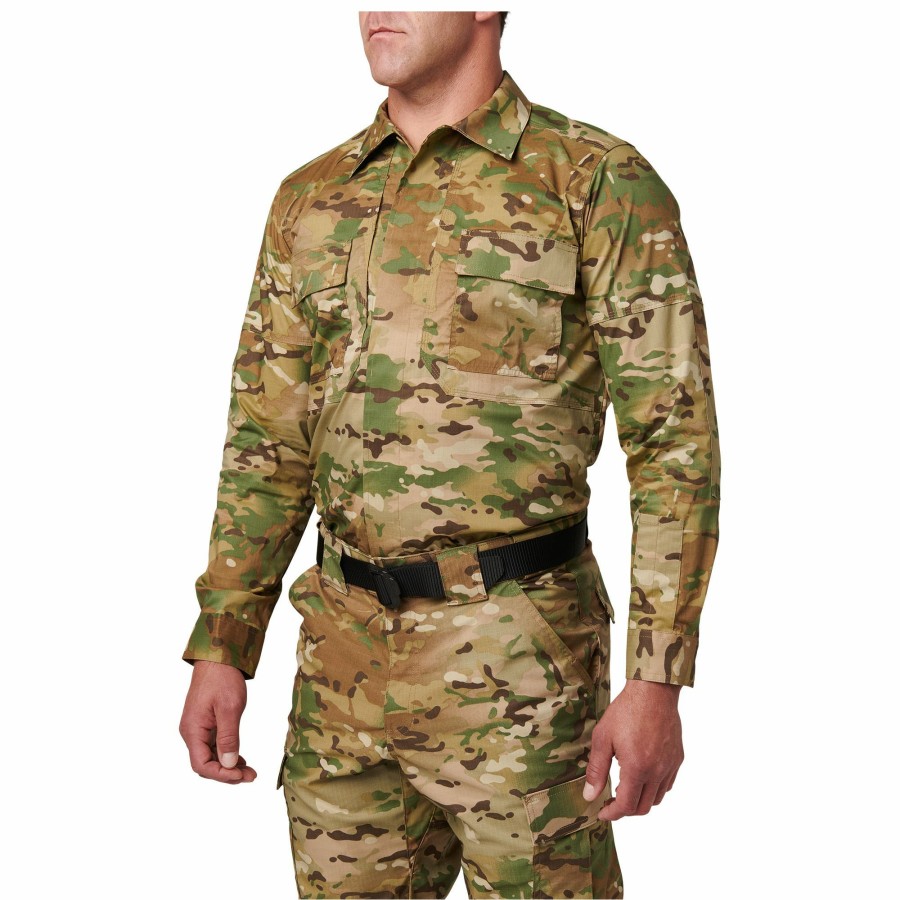 Professional 5.11 Tactical Uniform Shirts | Flex-Tac® Tdu® ® Ripstop Long Sleeve Shirt Multicam