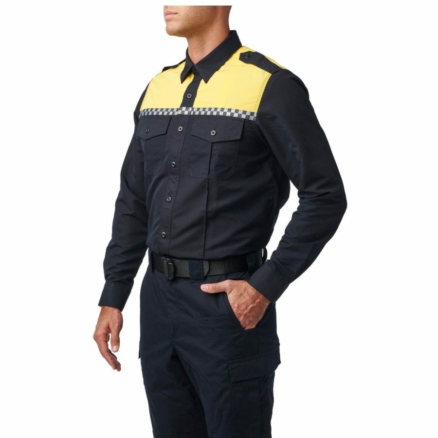 MEN'S 5.11 Tactical Button Ups | Fast-Tac® Uniform Long Sleeve Shirt Midnight Navy