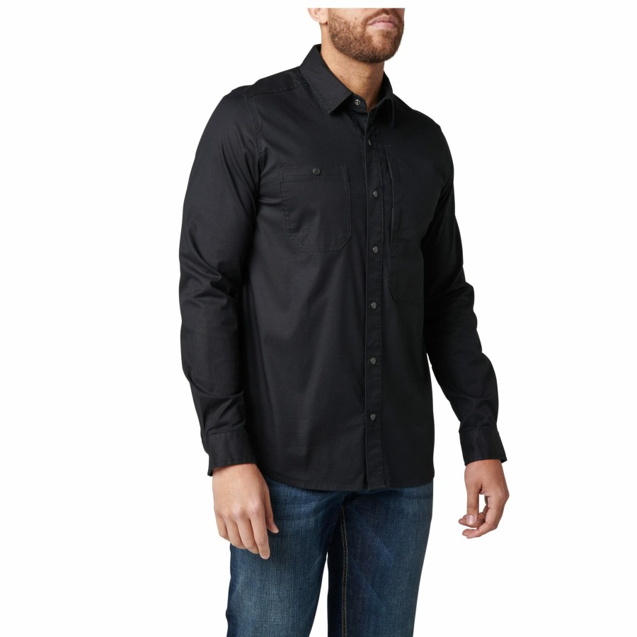 MEN'S 5.11 Tactical Button Ups | Jackson Long Sleeve Shirt Black