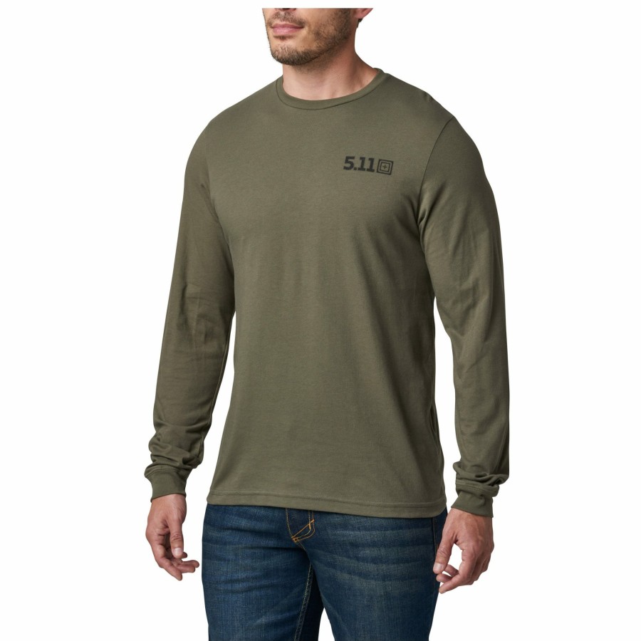 MEN'S 5.11 Tactical T-Shirts | Served Fresh Long Sleeve Tee Ranger Green