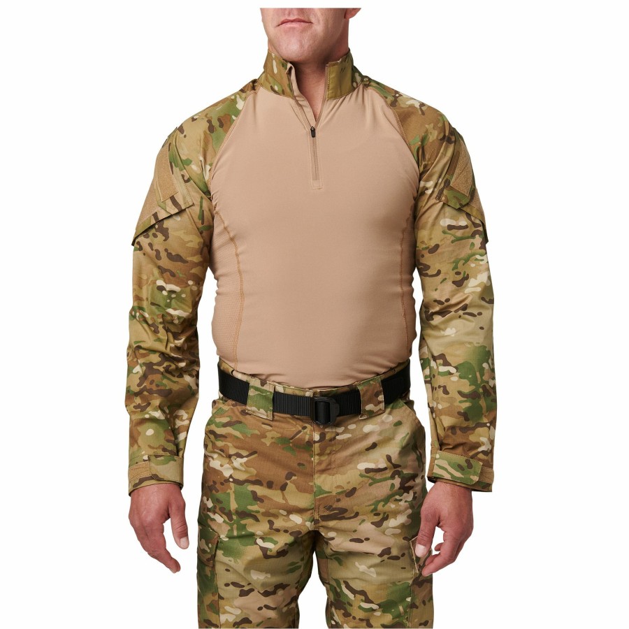 Professional 5.11 Tactical Uniform Shirts | Flex-Tac® Tdu® ® Rapid Long Sleeve Shirt Multicam