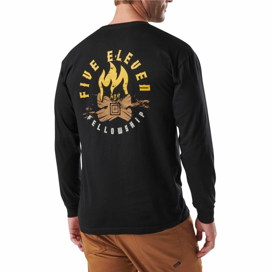 MEN'S 5.11 Tactical T-Shirts | Fellowship Long Sleeve Tee Black