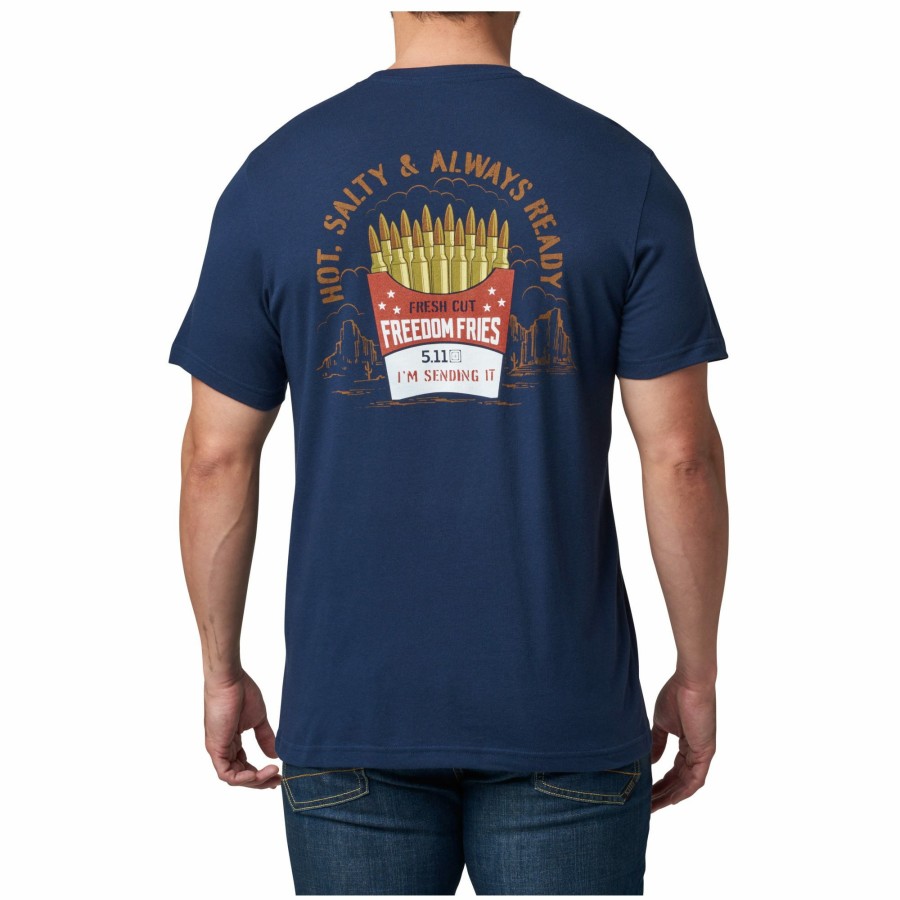 MEN'S 5.11 Tactical T-Shirts | Freedom Fries Tee Pacific Navy