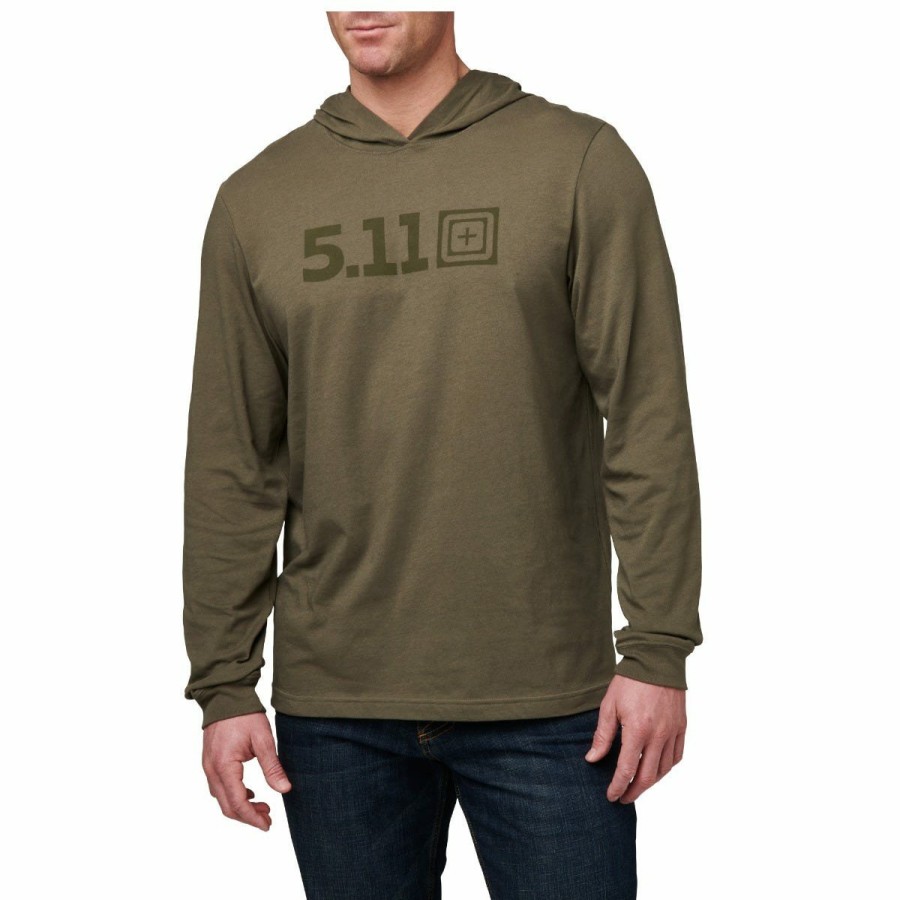 MEN'S 5.11 Tactical T-Shirts | 5.11 Hooded Long Sleeve Tee