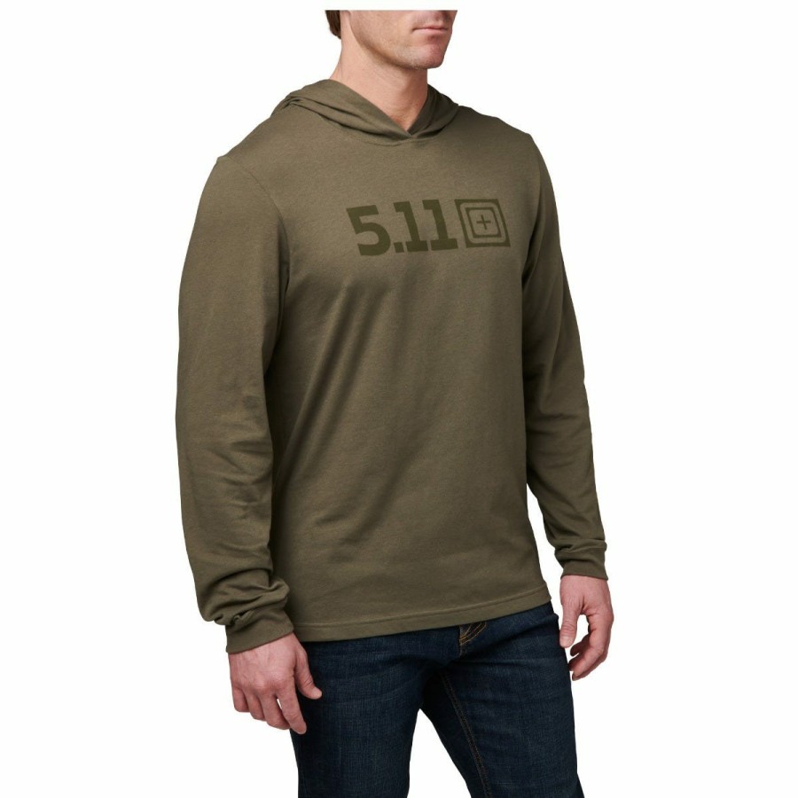 MEN'S 5.11 Tactical T-Shirts | 5.11 Hooded Long Sleeve Tee