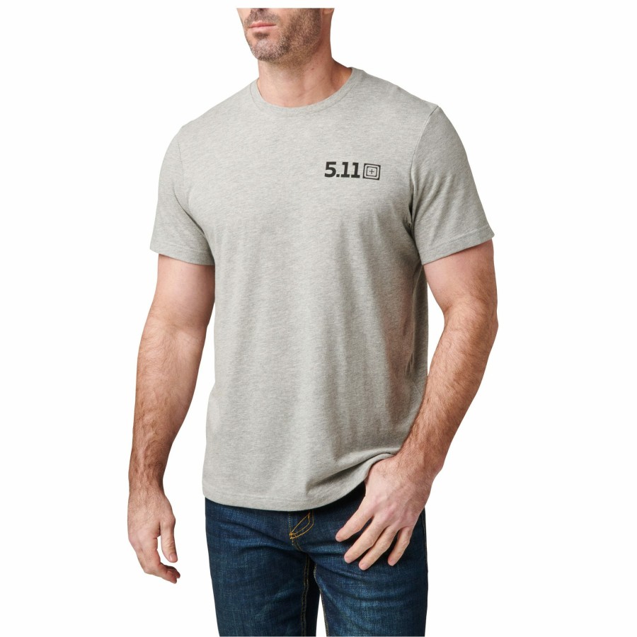 MEN'S 5.11 Tactical T-Shirts | Barrel Banner Tee Heather Gray