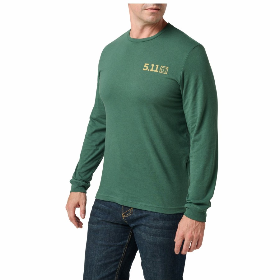 MEN'S 5.11 Tactical T-Shirts | Mr. Clean Long Sleeve Tee Trekking Green