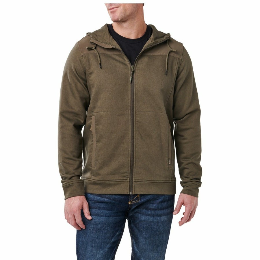 MEN'S 5.11 Tactical Pullovers & Hoodies | Plummet Jacket Battle Brown